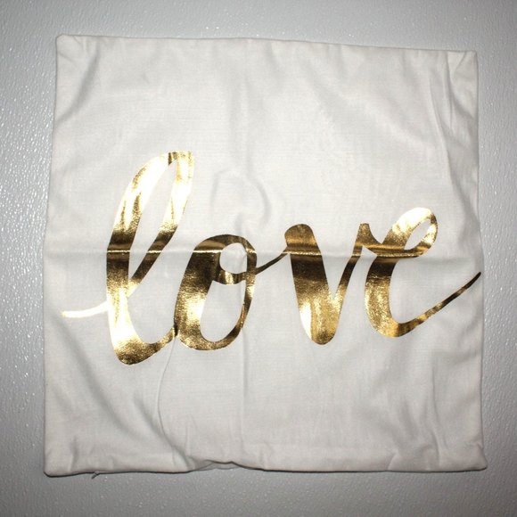 Unbranded Other - Modern 3 Piece Set Lot of Gold Lame Pillow Cases Of Self Love Verbiage 17" X 17"
